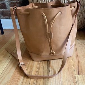 Madewell brown leather bucket bag